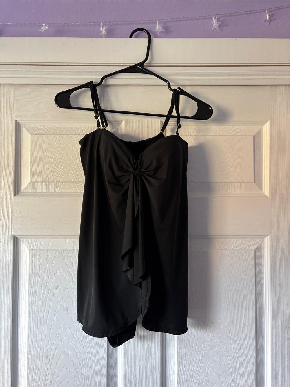 Black Chaps Tie-Front Bathing Suit with Adjustable Straps